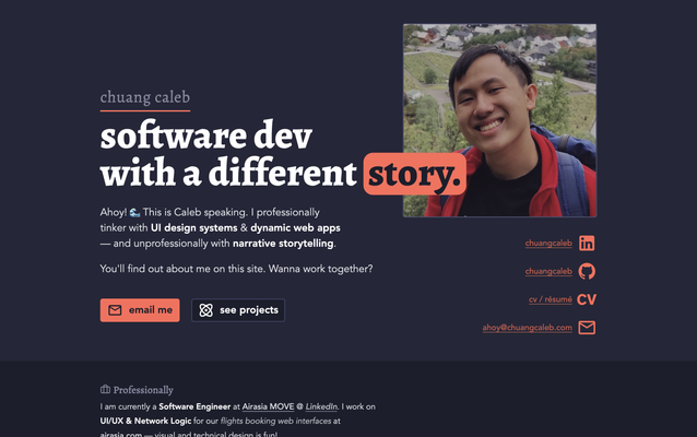 Image showcasing chuangcaleb.com